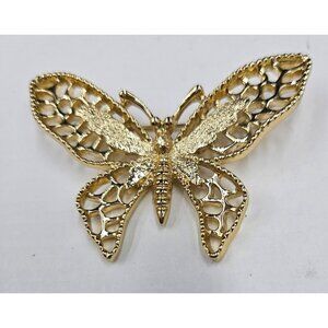 Vintage Sarah Coventry Gold-Tone 1971 Madame Butterfly Brooch Pin